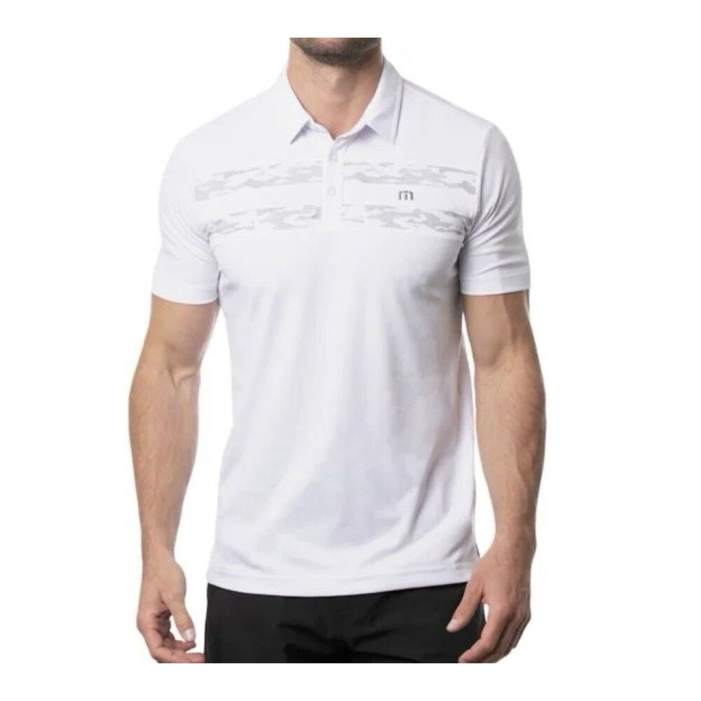 Travis Mathew Sockeye Golf Polo Shirt Performance White Size XL